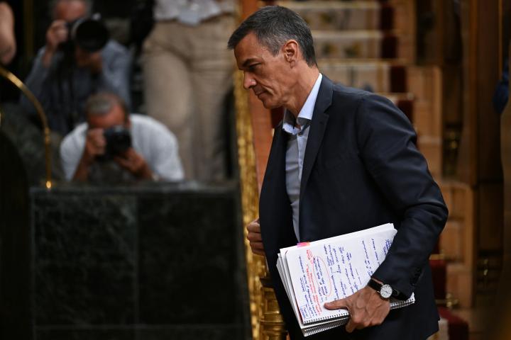Pedro Sánchez, tras comparecer en el Congreso de los Diputados