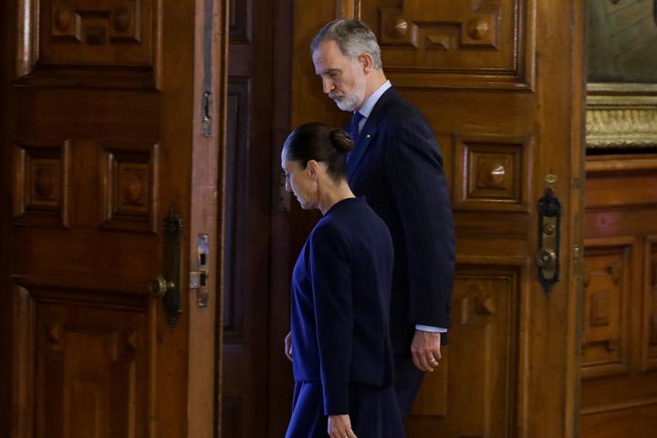 Felipe VI, junto a Claudia Sheinbaum en el Palacio Nacional de Ciudad de México