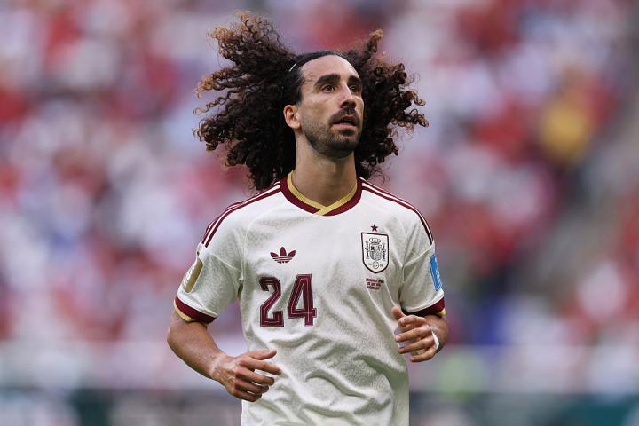 Cucurella, en el partido frente a Uruguay.