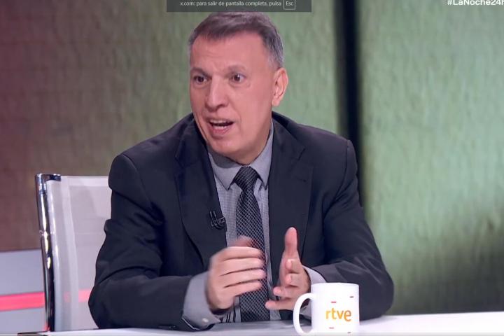 El juez Joaquim Bosch en el canal 24 Horas.