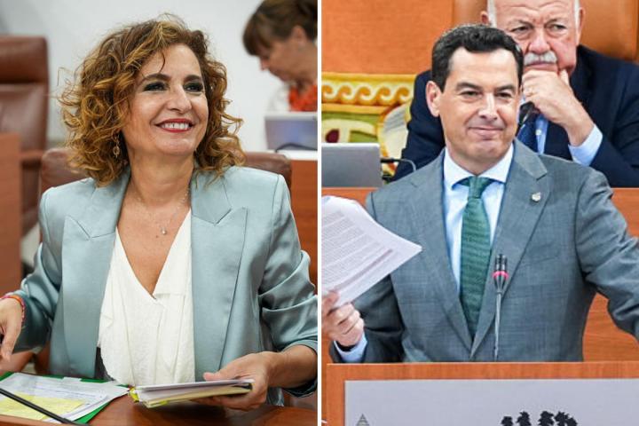 Fotomontaje de María Jesús Montero y Juanma Moreno Bonilla.