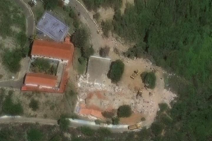 Una imagen satelital muestra el Hotel Santuario La Llanada dañado tras los terremotos que azotaron el país en Macuto (Venezuela), el 29 de junio de 2026.