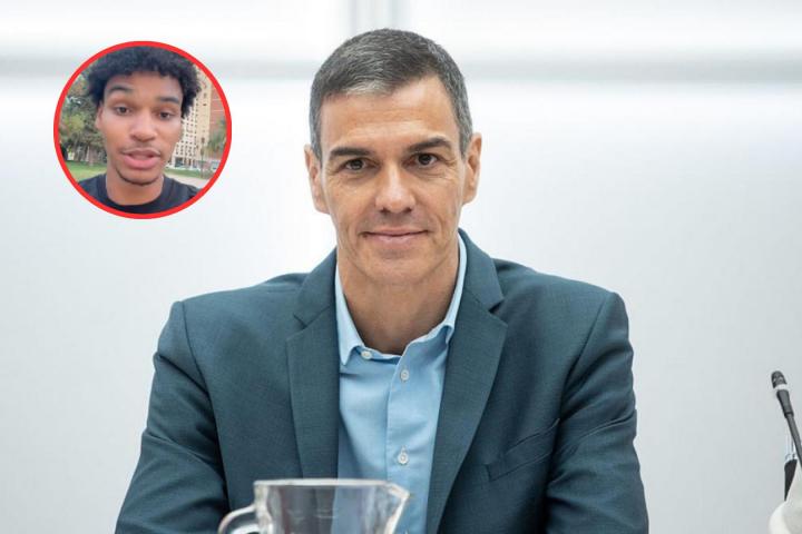 Fotomontaje del francés Nathan y Pedro Sánchez.