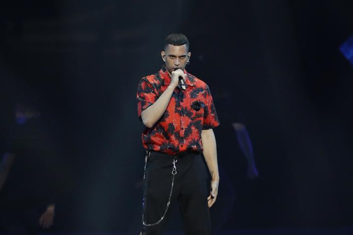 Mahmood en el Festival de Eurovisión en 2019.