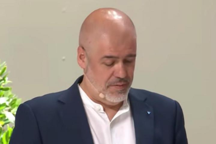 Unai Sordo en su intervención delante del papa León XIV.