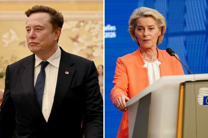 Elon Musk y Von der Leyen, enfrentados