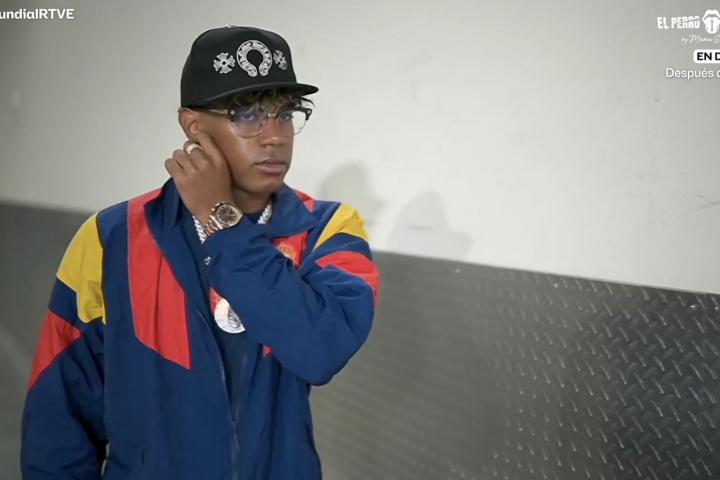 Lamine Yamal a la llegada del SoFi Stadium, antes del España-Austria.