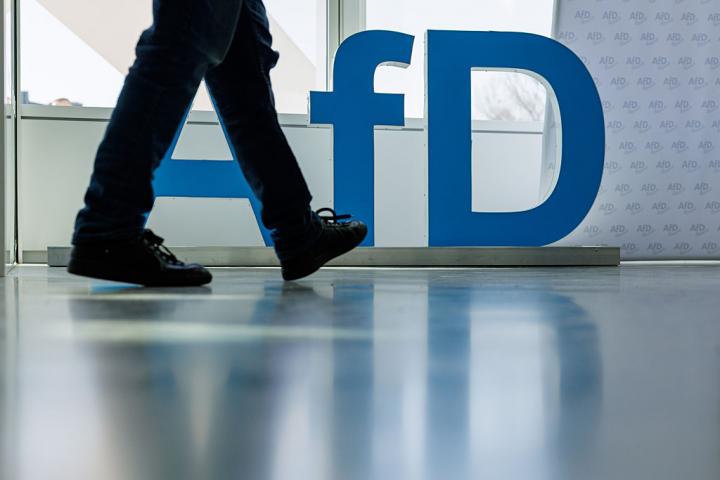 Un delegado asiste al congreso del partido ultra AfD (Alternativa para Alemania) en Sajonia-Anhalt, el 11 de abril de 2026, en Magdeburgo.