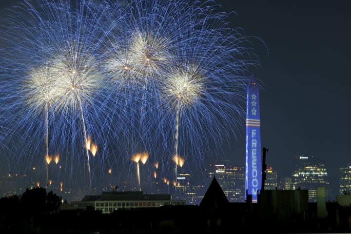 alt="alt="Fuegos artificiales del Homenaje a la Independencia de Estados Unidos por el 250 Aniversario""