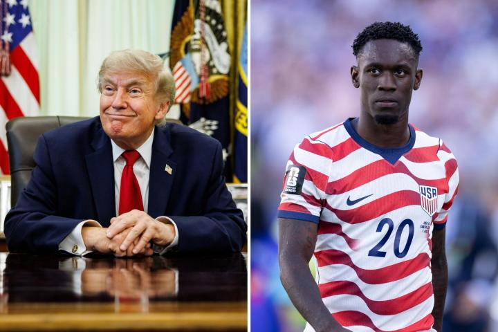 Donald Trump y el futbolista Balagun