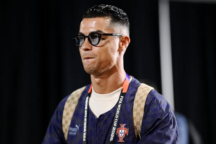 Cristiano llega al estadio para el Portugal-España.