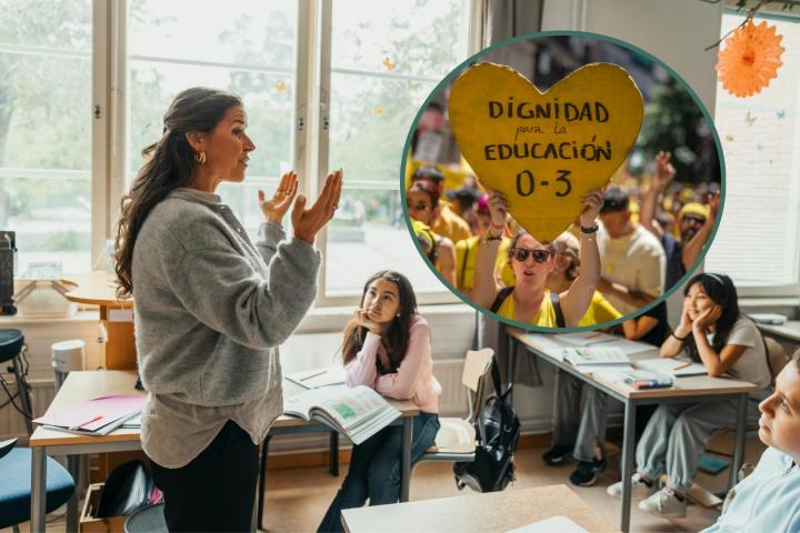 Maestra de infantil en un aula