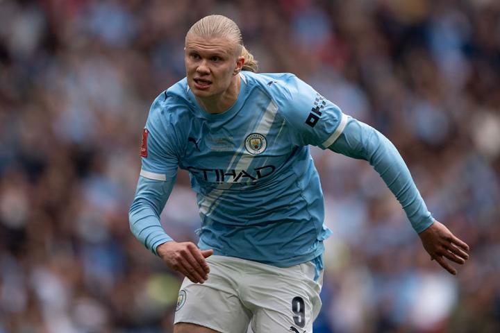 LONDON, ENGLAND - MAY 16: Erling Haaland of Manchester City during the Emirates FA Cup Final match between Chelsea and Manchester City on May 16, 2026 in London, England. (Photo by Visionhaus/Getty Images)