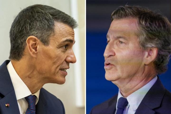 Fotomontaje de Pedro Sánchez y Alberto Núñez Feijóo.