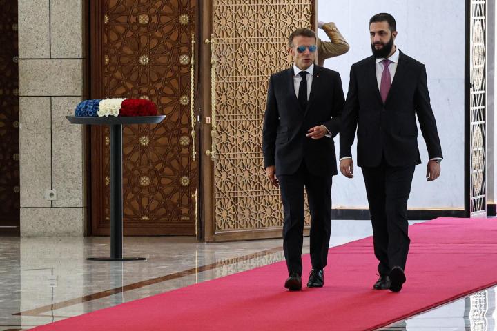 Macron, este martes junto al presidente de Siria, Ahmad al-Sharaa