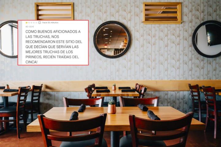Montaje de una reseña homófoba a un restaurante.