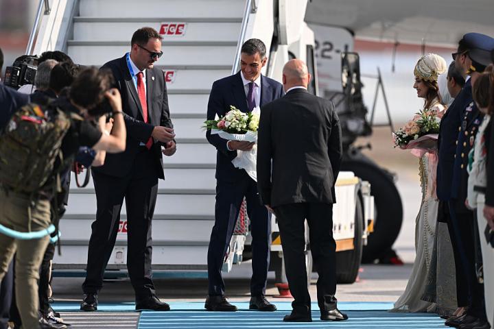 ANKARA, TURKIYE - JULY 7: Spanish Prime Minister Pedro Sanchez arrives at Ankara Airport ahead of the 36th NATO Heads of State and Government Summit in Ankara, Turkiye, on July 7, 2026. (Photo by Muhammed Abdullah Kurtar/Anadolu via Getty Images)