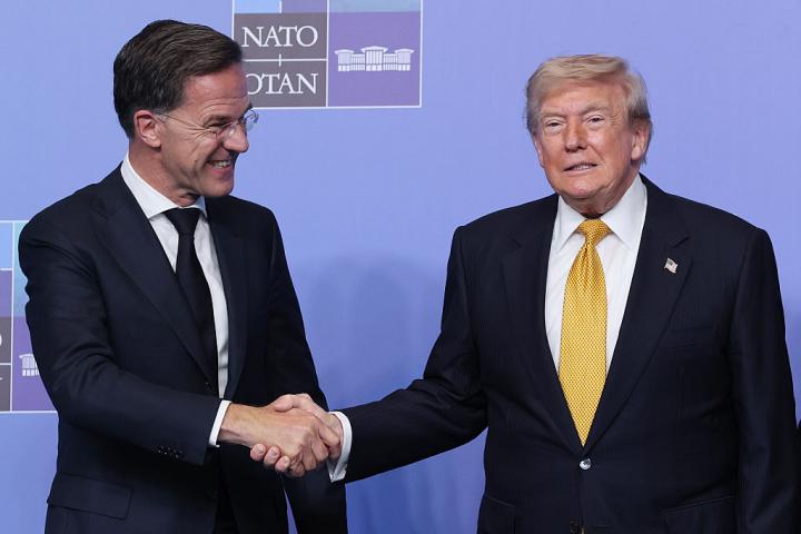 ANKARA, TURKEY - JULY 08: NATO Secretary General Mark Rutte greets Donald Trump, President of United States during a welcome ceremony of allied heads of state and government, on July 08, 2026 in Ankara, Turkey. Leaders from NATO's 32 countries, plus NATO allies like Ukraine, gathered in the Turkish capital to discuss a range of issues involving spending targets, defense industrial production, and support for Ukraine, among other topics. (Photo by Win McNamee/Getty Images)