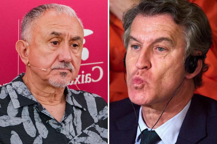 Fotomontaje de Pepe Álvarez (UGT) y Alberto Núñez Feijóo.