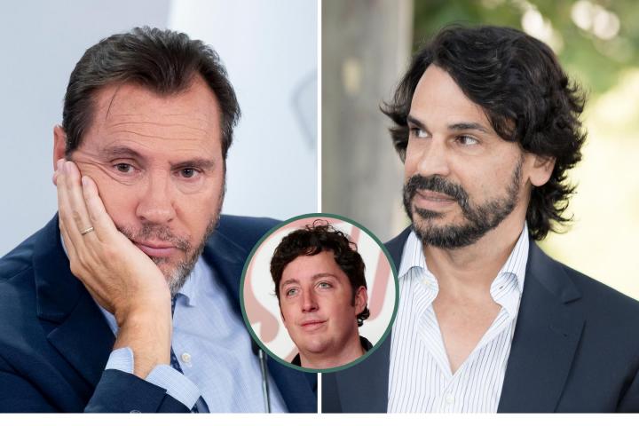 Imágenes de archivo del ministro de Transportes, Óscar Puente, y del empresario Alberto González Amador; con Francisco Nicolás Gómez en el círculo.