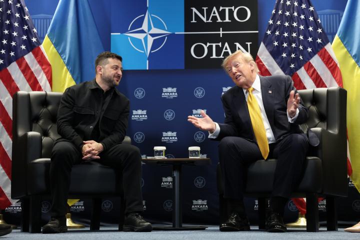 Trump y Zelenski durante su encuentro este miércoles