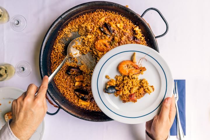 Paella valenciana.