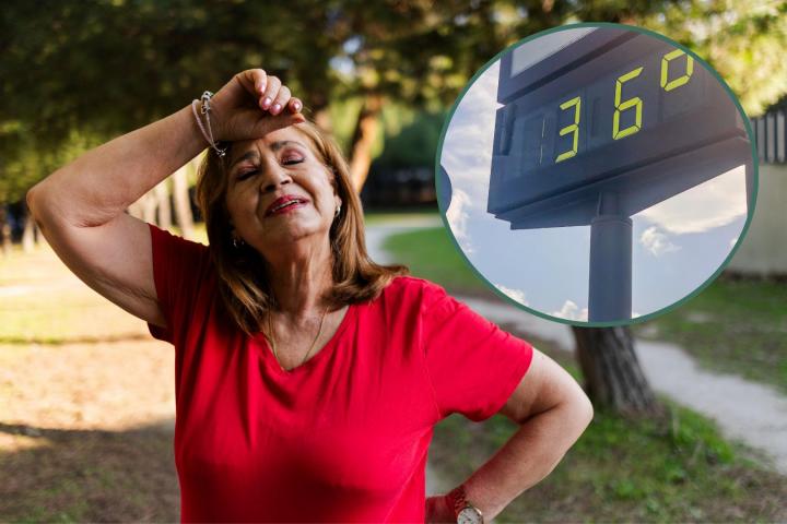 Una muer pasando calor y 36ºC