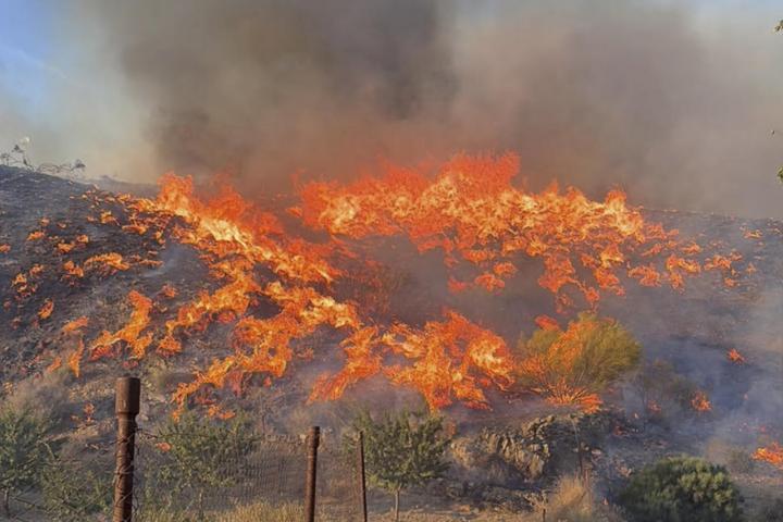 Vista del incendio de Los Gallardos (Almería), en sus inicios, en la tarde del 9 de julio de 2026.