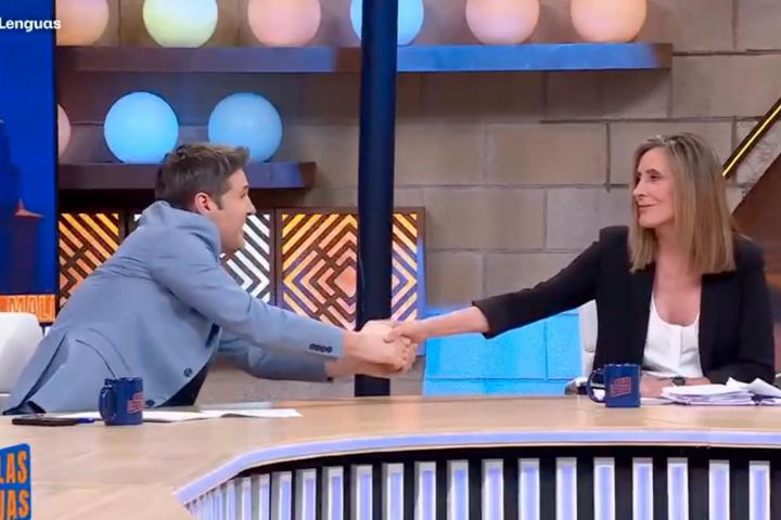 Jesús Cintora y Marta Gómez Montero al inicio de 'Malas Lenguas',
