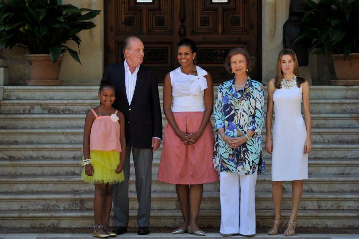 alt="alt="La entonces primera dama de EEUU, Michelle Obama, visitó España en agosto de 2010, y tuvo una recepción de la Familia Real en el Palacio de Marivent""