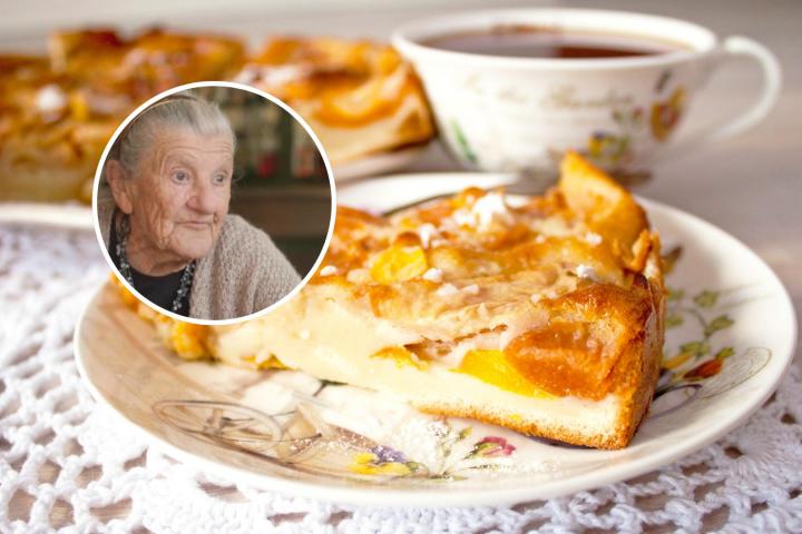 Anna Possi y un pastel de manzana y té