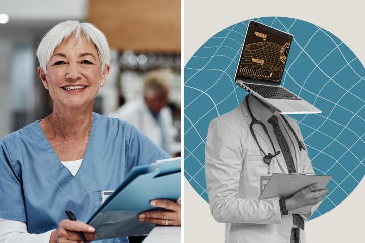 Enfermera y una IA médica