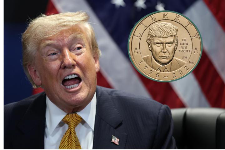 Moneda de un dólar de Donald Trump
