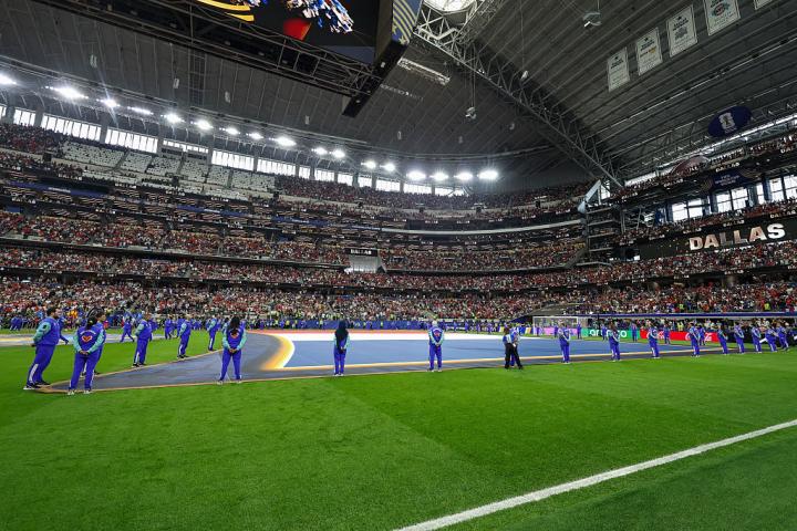 Ceremonia previa al Francia-España de semifinales