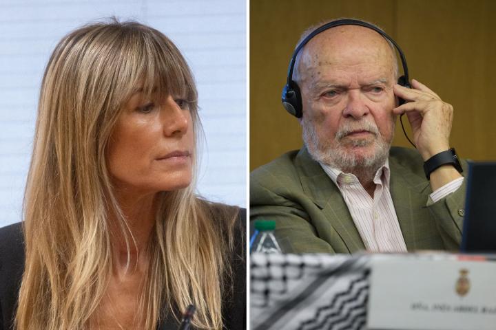 Begoña Gómez, la mujer del presidente del Gobierno, y José Antonio Martín Pallín, magistrado emérito del Tribunal Supremo
