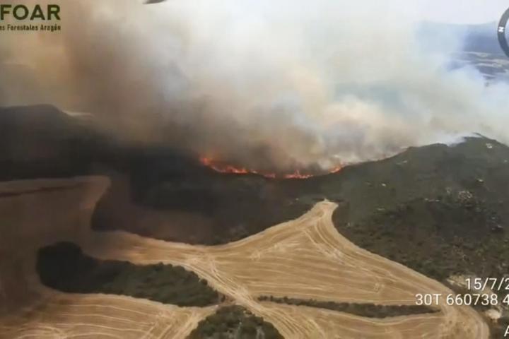 Incendio en Orés (Zaragoza)