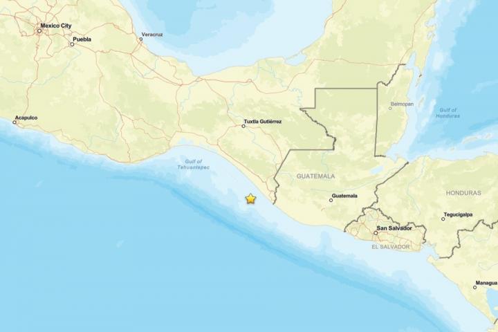 Terremoto cerca de la costa de Chiapas (México), el 17 de julio de 2026