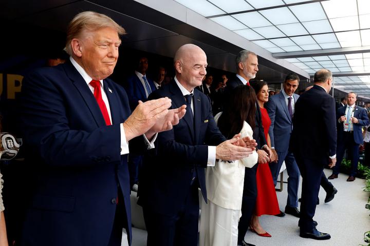 Felipe VI y Trump, en el palco de la final del Mundial.
