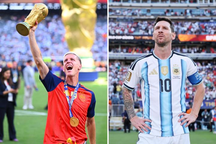 Dani Olmo con la Copa del Mundo