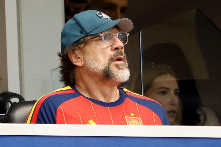 Javier Bardem, en un partido de España.