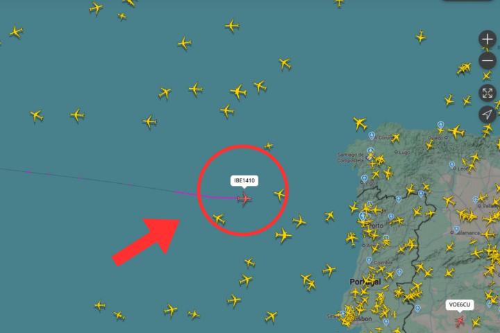 Seguimiento en Flightradar24 del vuelo de la selección española