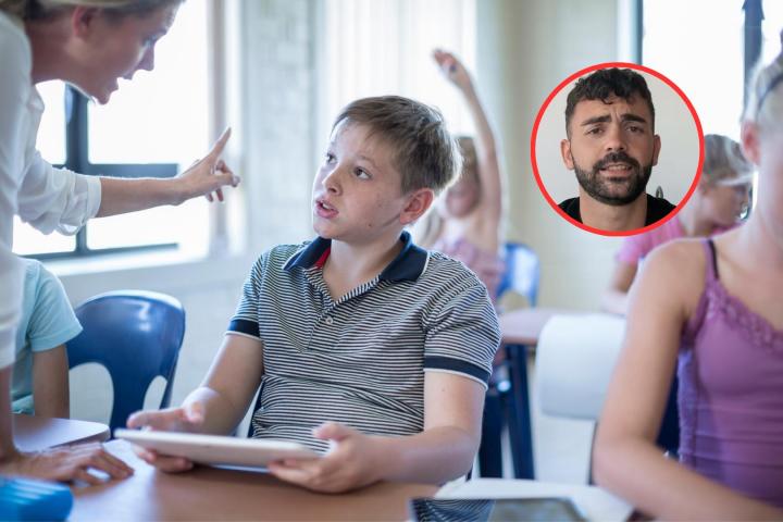 El profesor Ángel habla sobre levantar la voz a los alumnos.