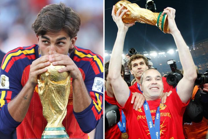 Ferran e Iniesta con la Copa del Mundo