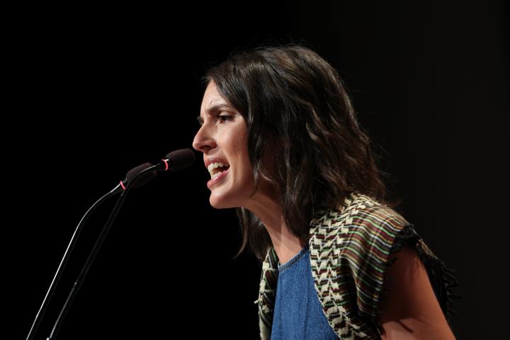 La eurodiputada Irene Montero, en un acto este pasado mes de junio.
