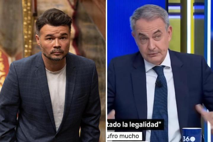 Gabriel Rufián y José Luis Zapatero.