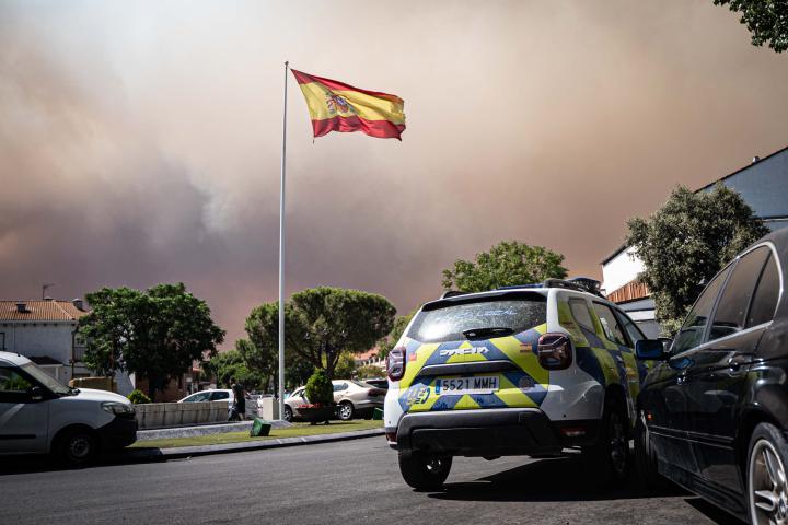 El humo desde Brunete, en el peor incendio de la historia de la Comunidad de Madrid.