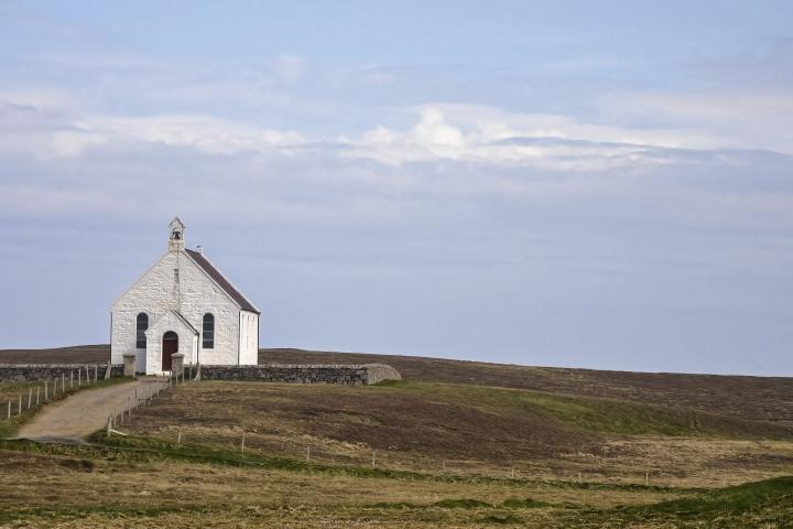 Vista de de la ermita de Fair Isle.