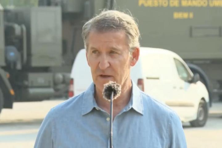 Feijóo compareciendo este domingo