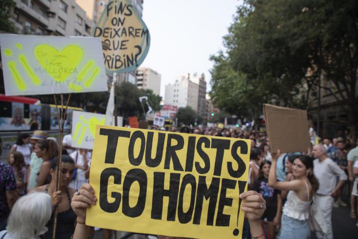 Protesta contra el turismo masivo en Mallorca, el 26 de julio de 2026