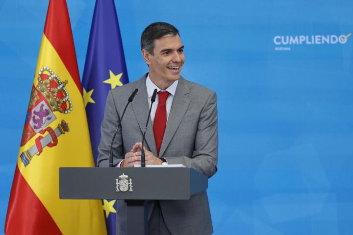 El presidente del Gobierno, Pedro Sánchez, hace balance del curso político